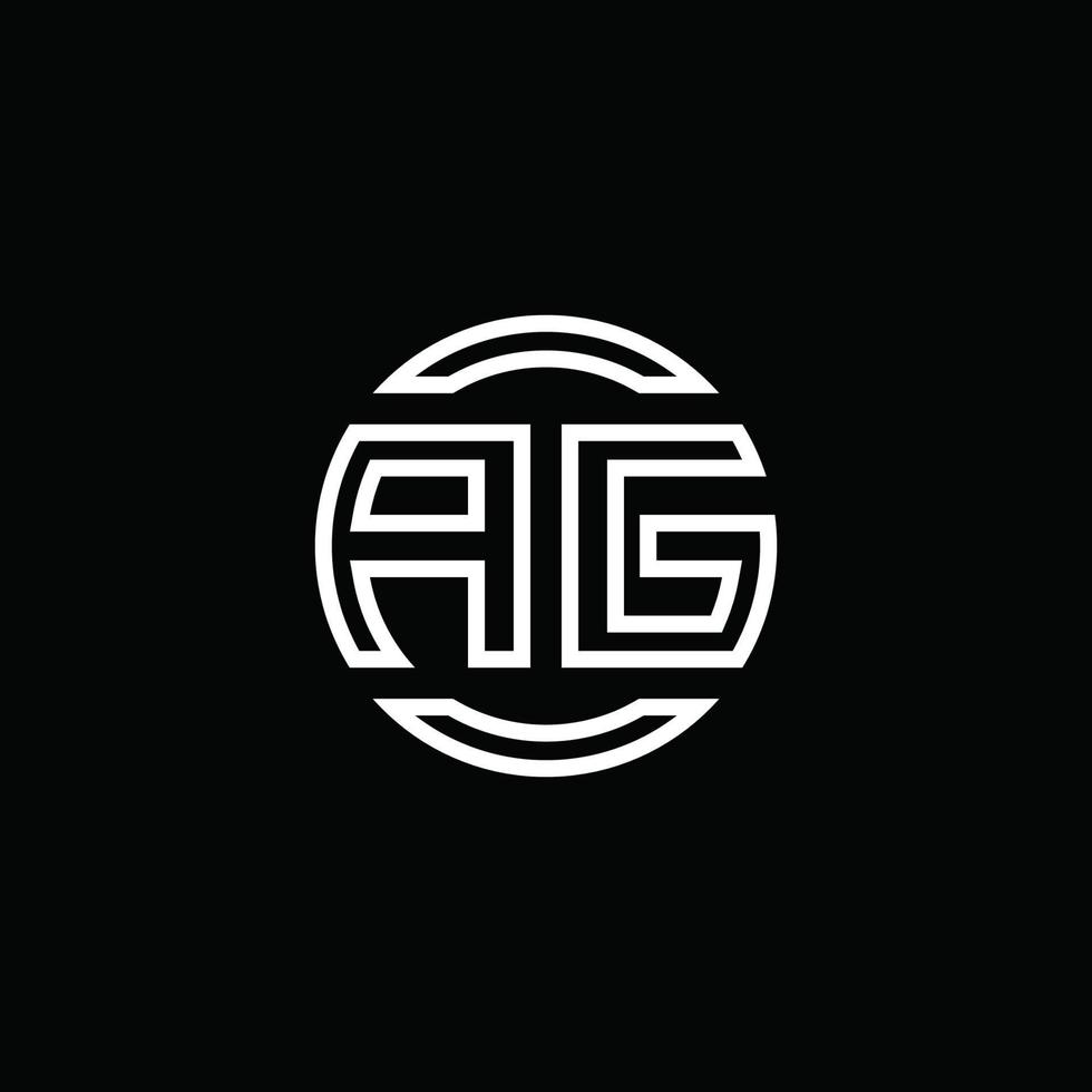 ag logo monogram met negatieve ruimte cirkel afgeronde ontwerpsjabloon vector