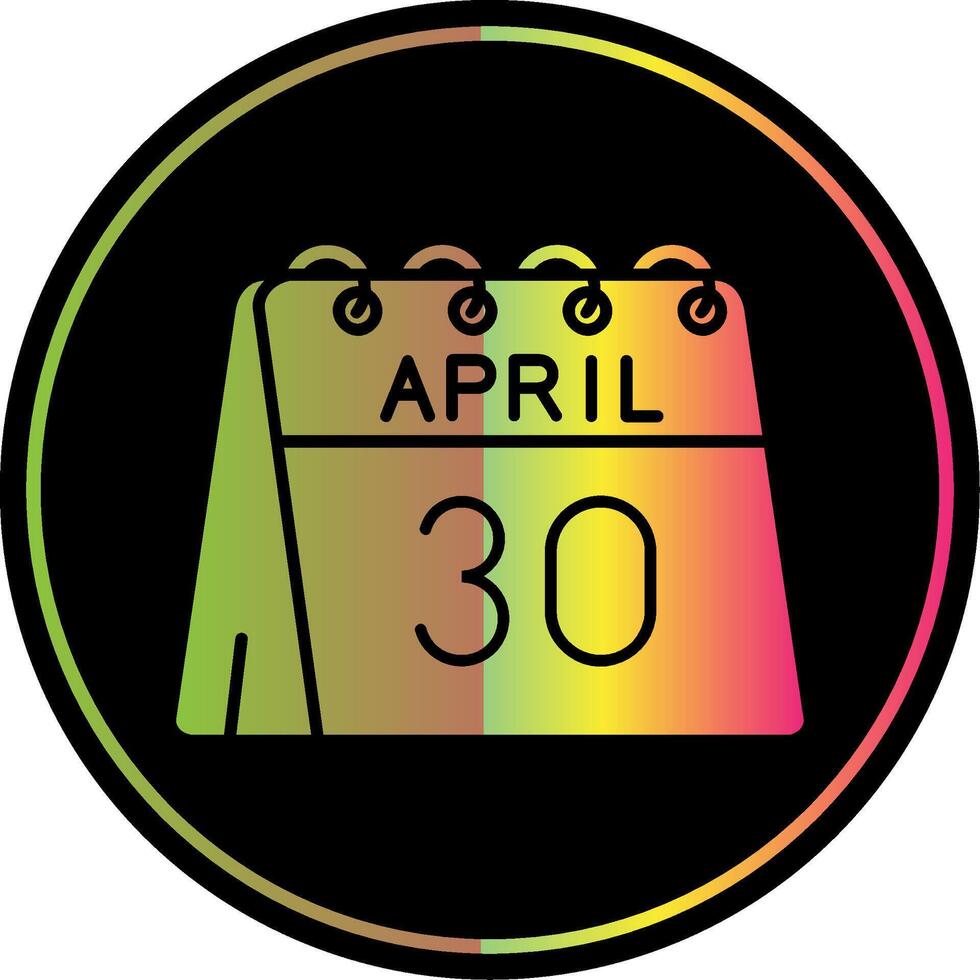 30e van april glyph ten gevolge kleur icoon vector