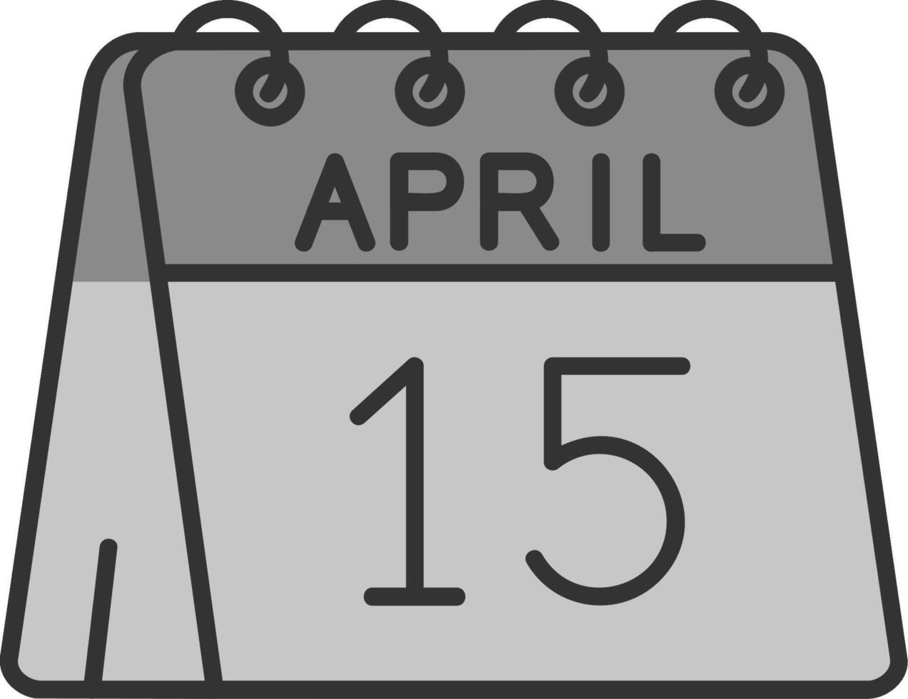 15e van april lijn gevulde grijswaarden icoon vector