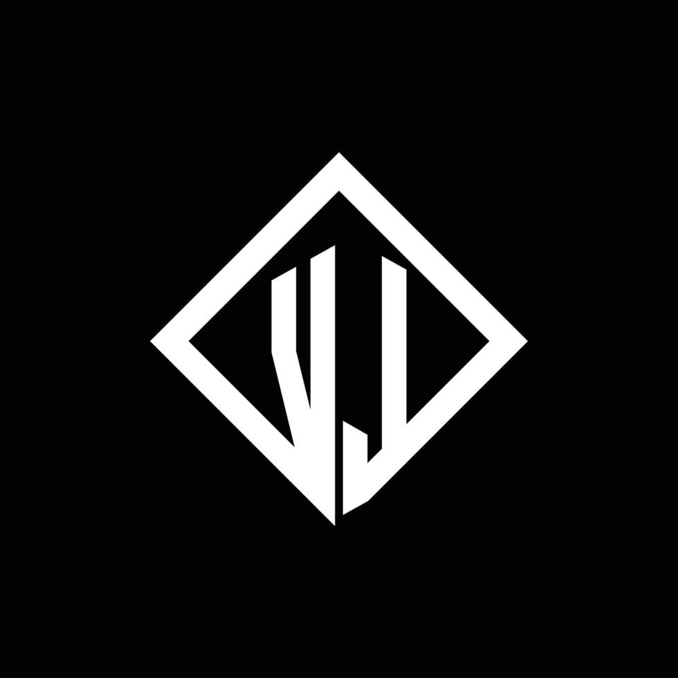 vl logo monogram met vierkante draaistijl ontwerpsjabloon vector