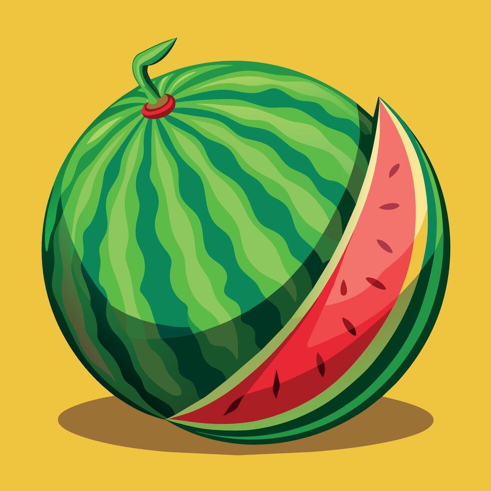 watermeloen kleurrijk tekenfilm vector illustratie