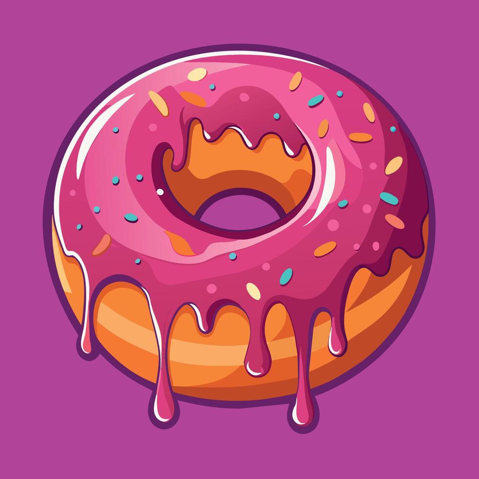 verrukkelijk chocola knabbelen donut met een levendig vector ontwerp