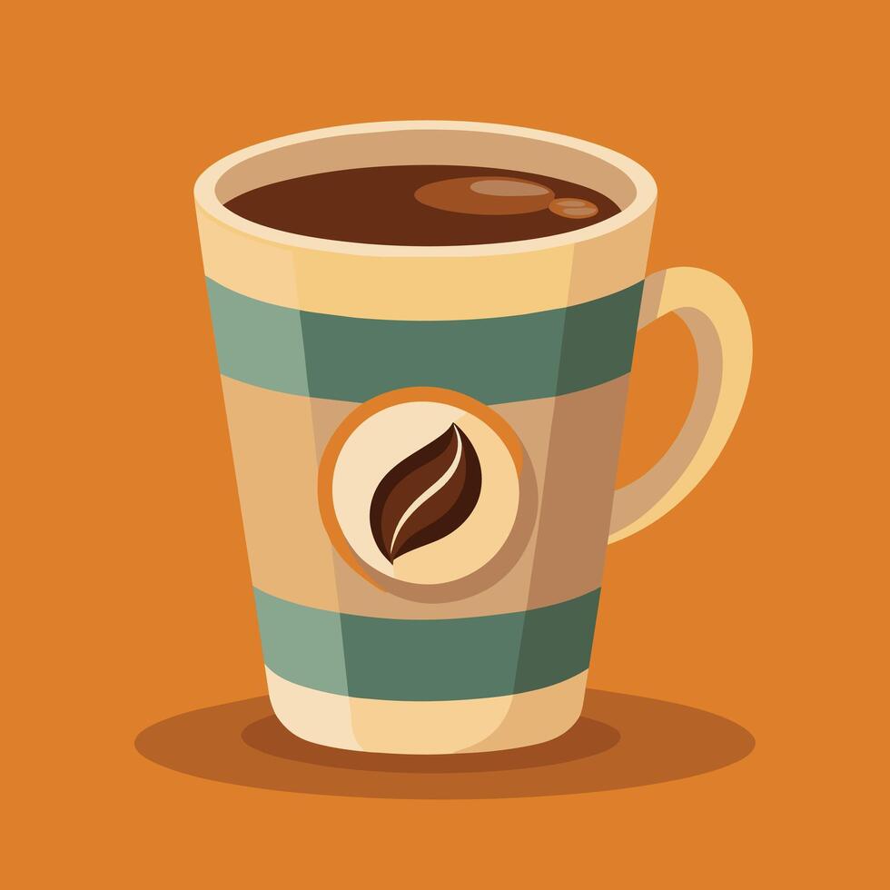 koffie kop tekenfilm illustratie, koffie mok drinken icoon concept geïsoleerd vector