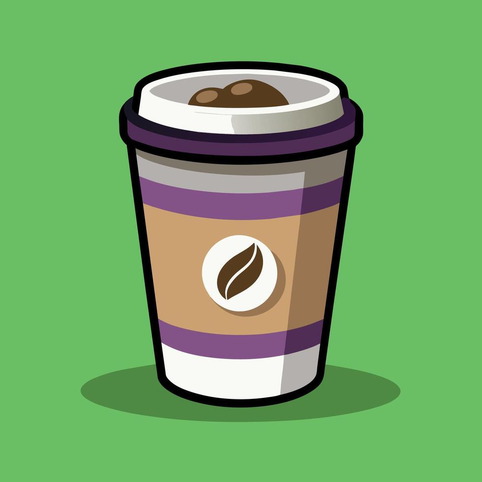 koffie kop tekenfilm illustratie, koffie mok drinken icoon concept geïsoleerd vector