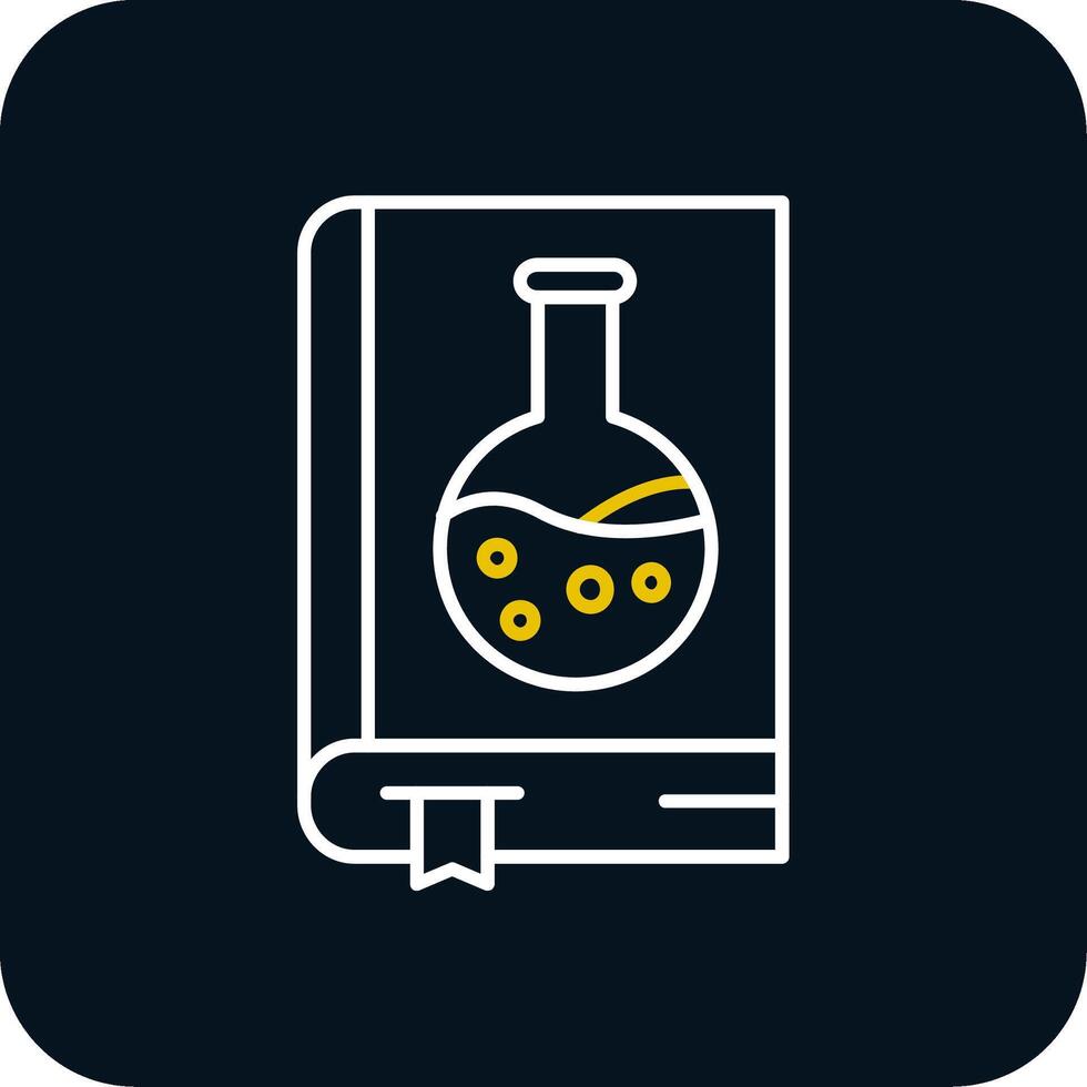 chemie boek lijn geel wit icoon vector