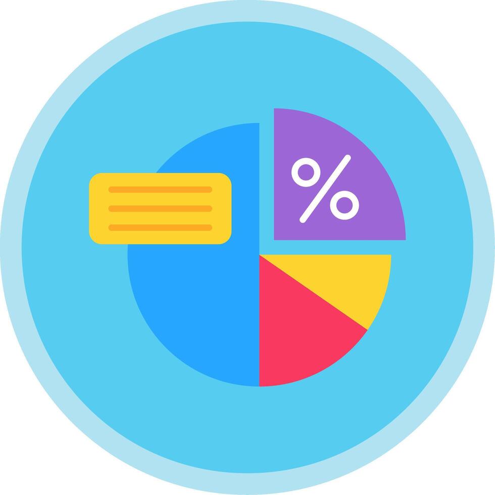taart diagram vlak multi cirkel icoon vector