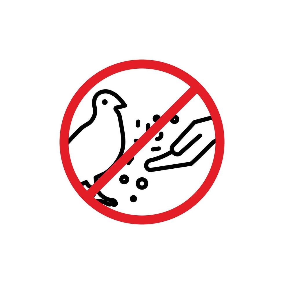 Doen niet voeden vogelstand teken vector