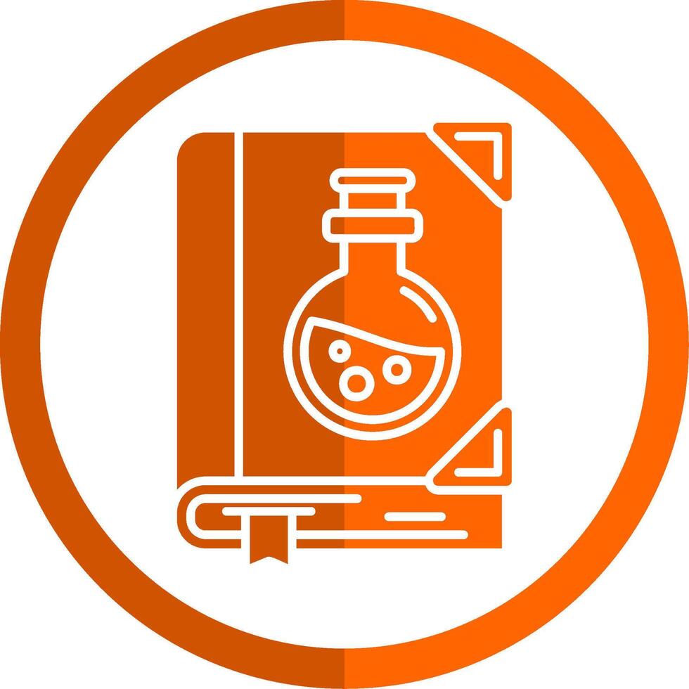 sciene boek glyph oranje cirkel icoon vector
