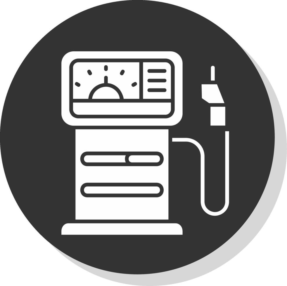 gas- station glyph grijs cirkel icoon vector