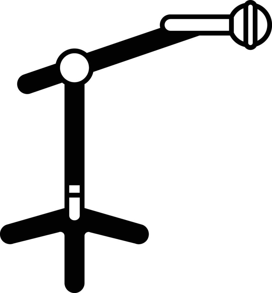 mic staan glyph en lijn vector illustratie