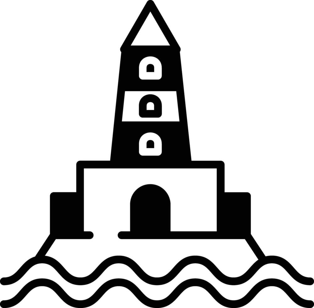 bewaker toren glyph en lijn vector illustratie