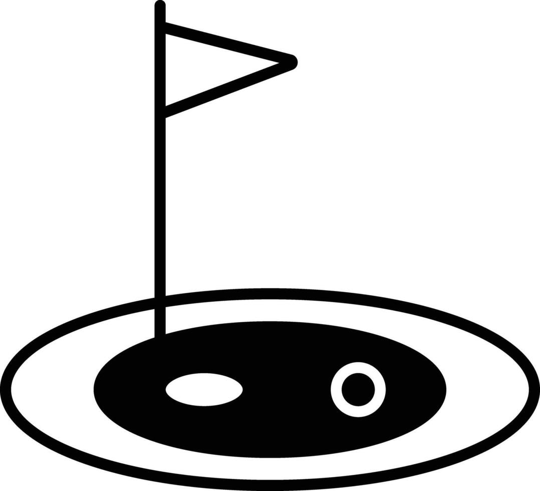 golf glyph en lijn vector illustratie