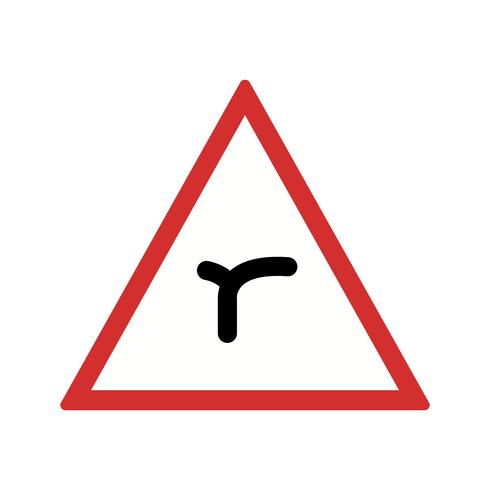 Vector kruising van bocht vooruit Road Sign pictogram