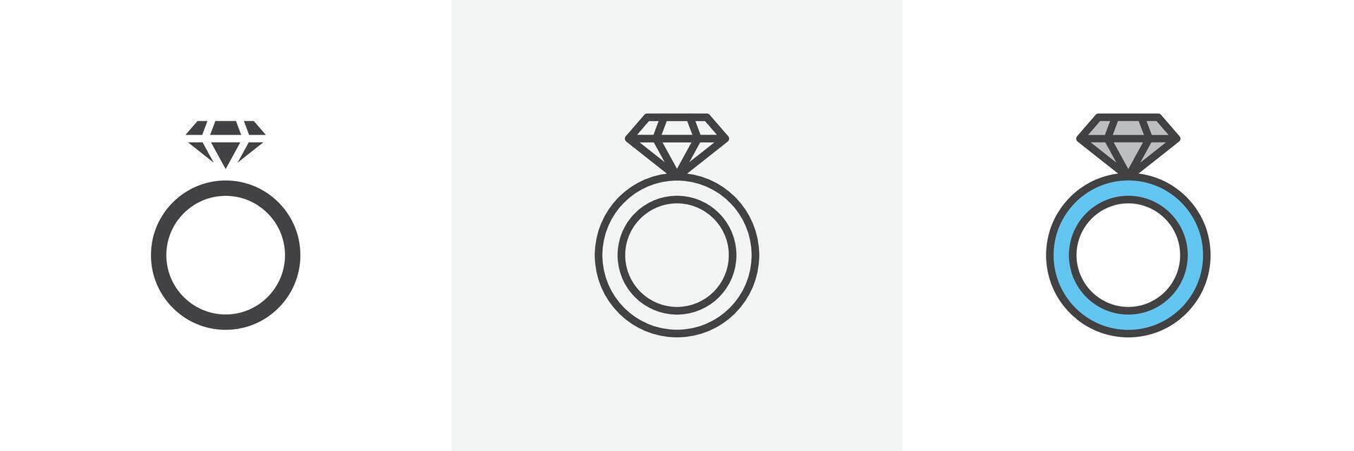 diamanten ring icoon vector