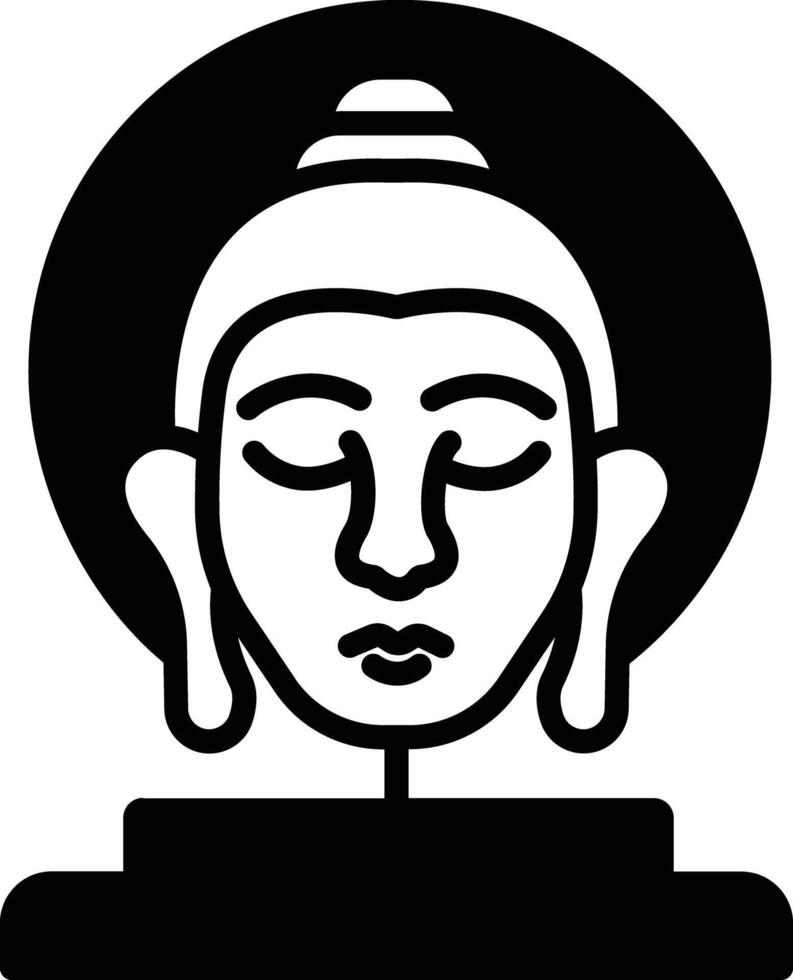 Boeddha glyph en lijn vector illustratie