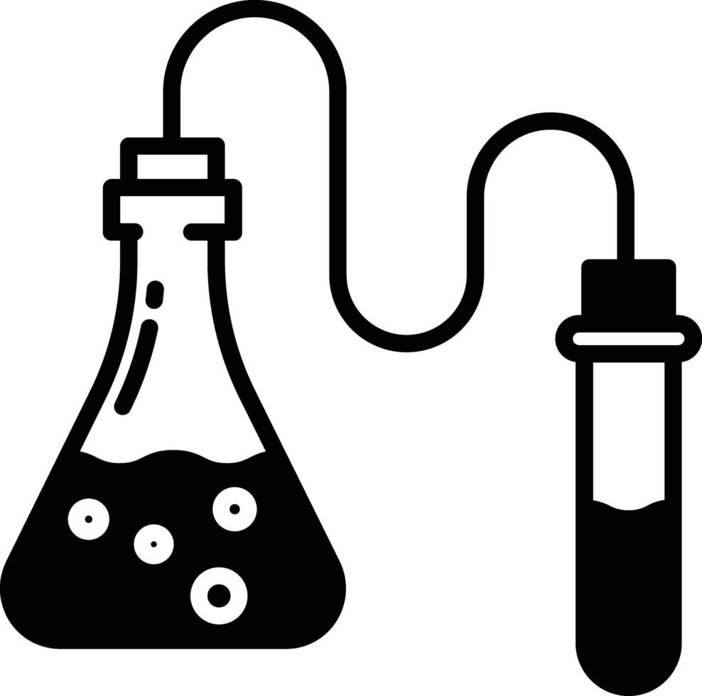 chemie glyph en lijn vector illustratie