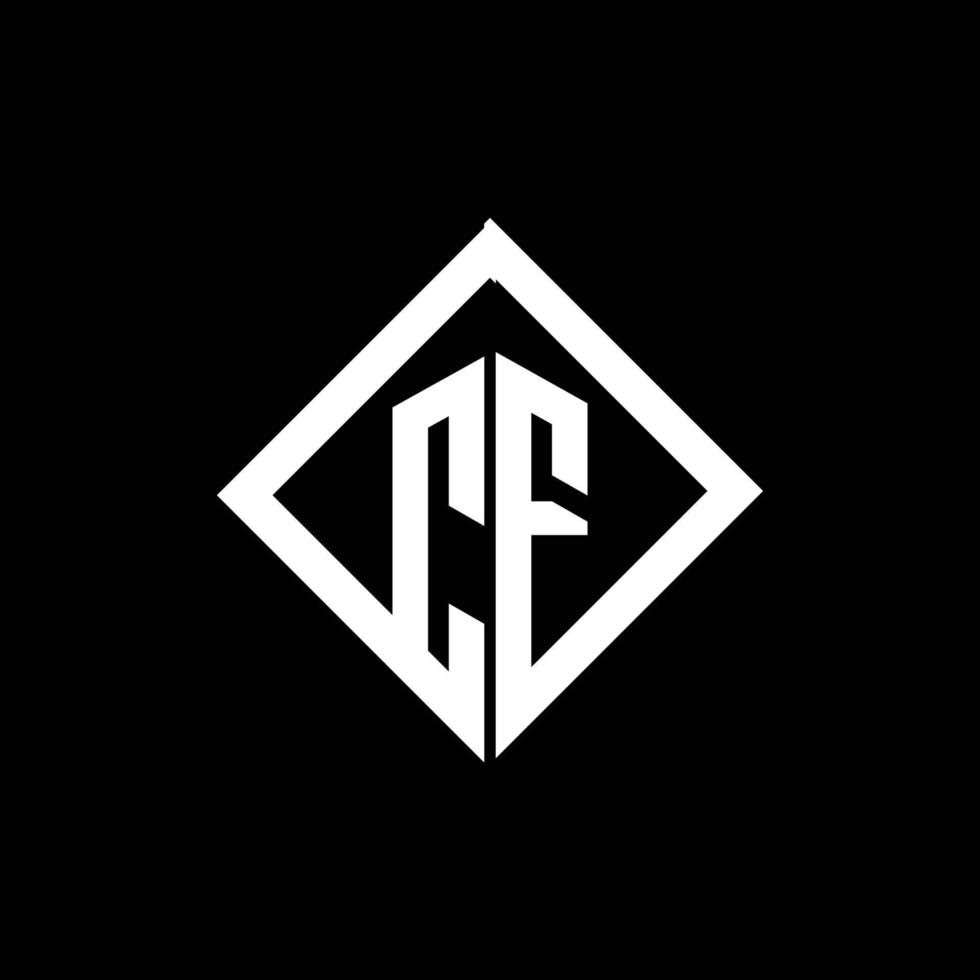 cf logo monogram met vierkante draaistijl ontwerpsjabloon vector