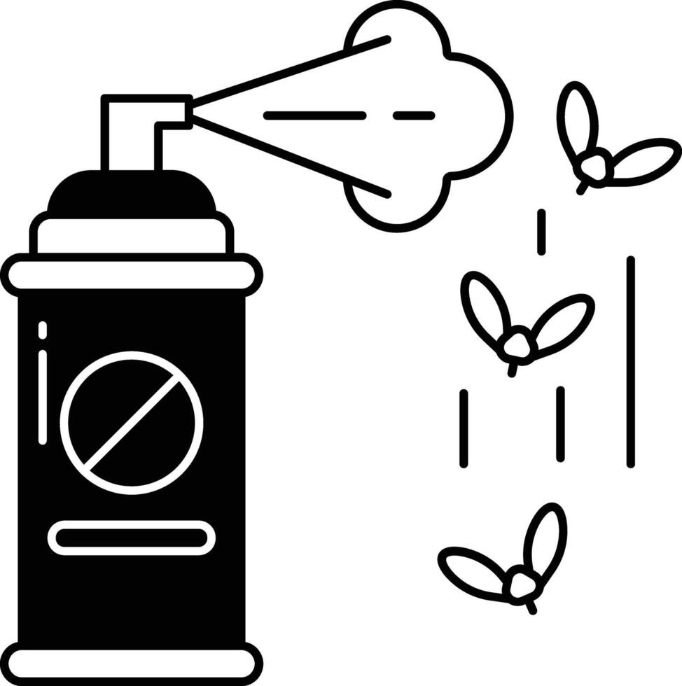 insect verstuiven glyph en lijn vector illustratie