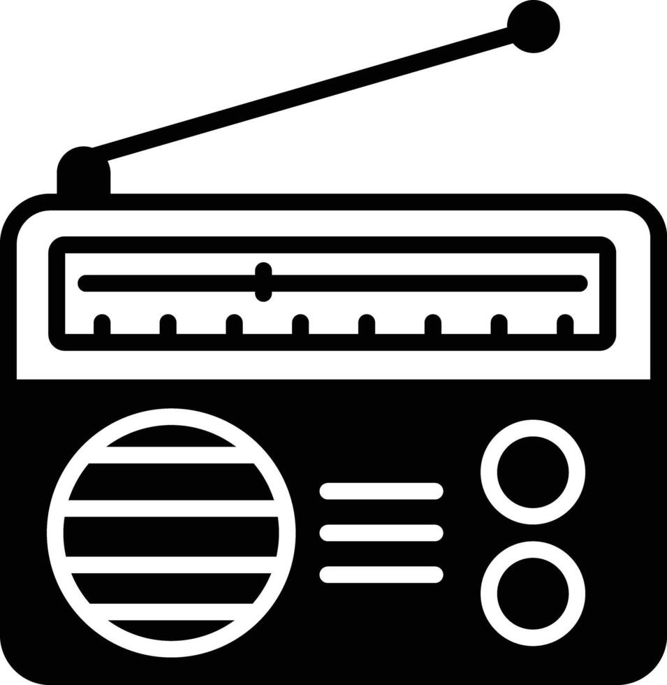 radio glyph en lijn vector illustratie