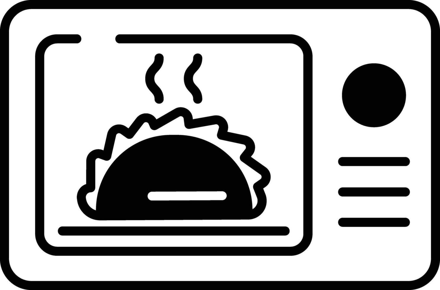 bakken oven glyph en lijn vector illustratie