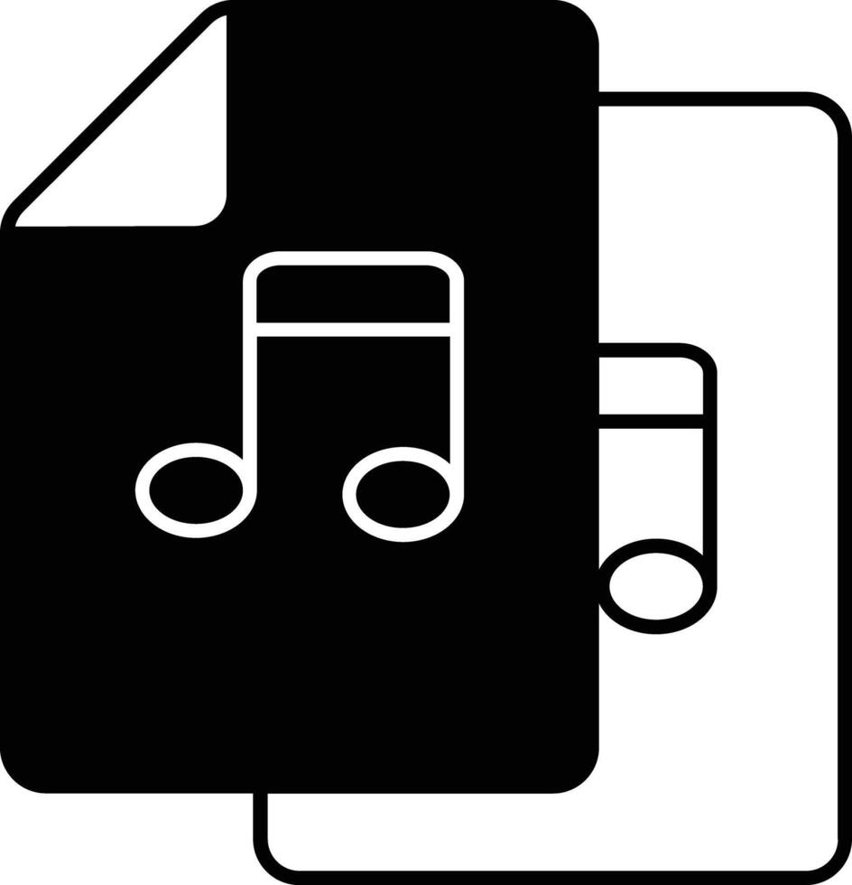 audio bestanden glyph en lijn vector illustratie