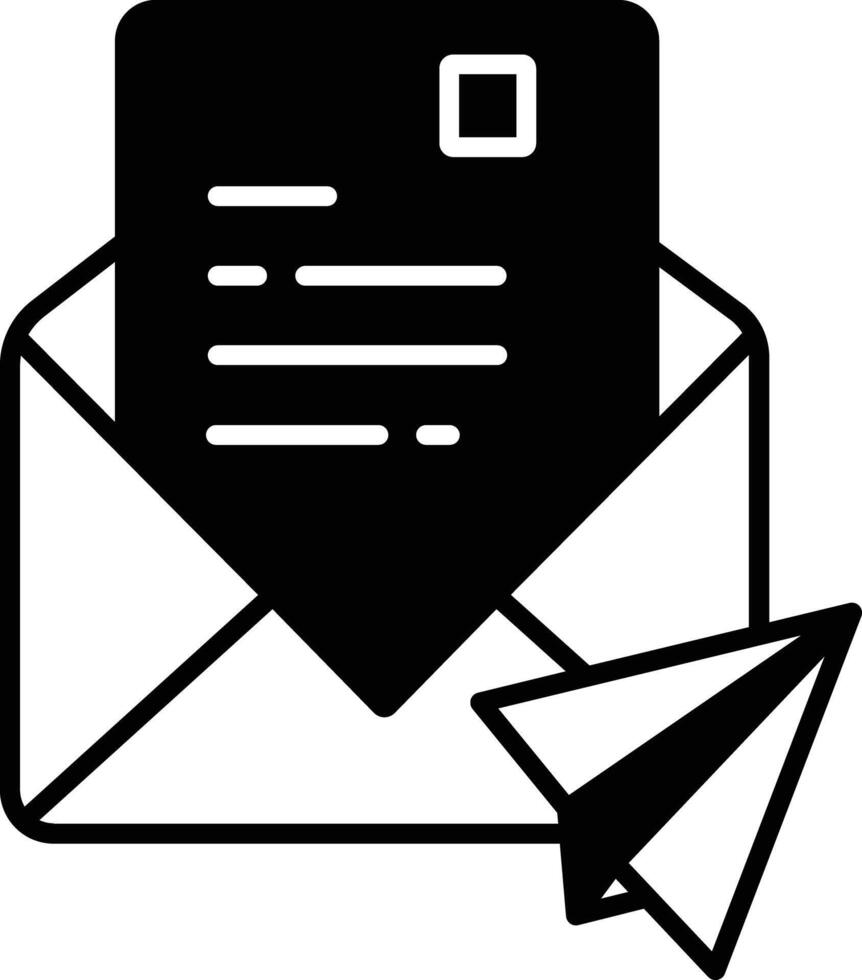 sturen mail glyph en lijn vector illustratie