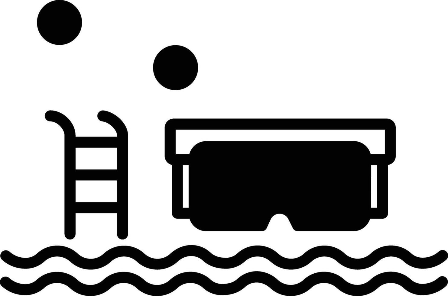 zwemmen zwembad glyph en lijn vector illustratie