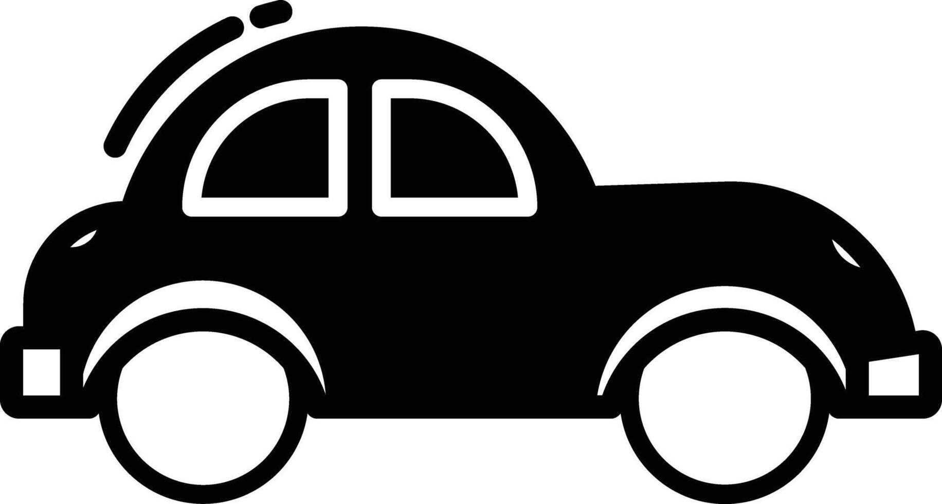 taxi speelgoed- auto glyph en lijn vector illustratie