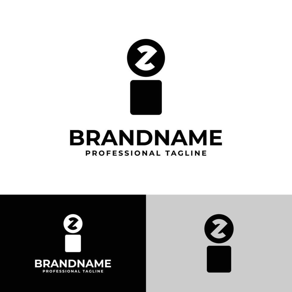 brieven iz en zi monogram logo, geschikt voor bedrijf met zi of iz initialen vector