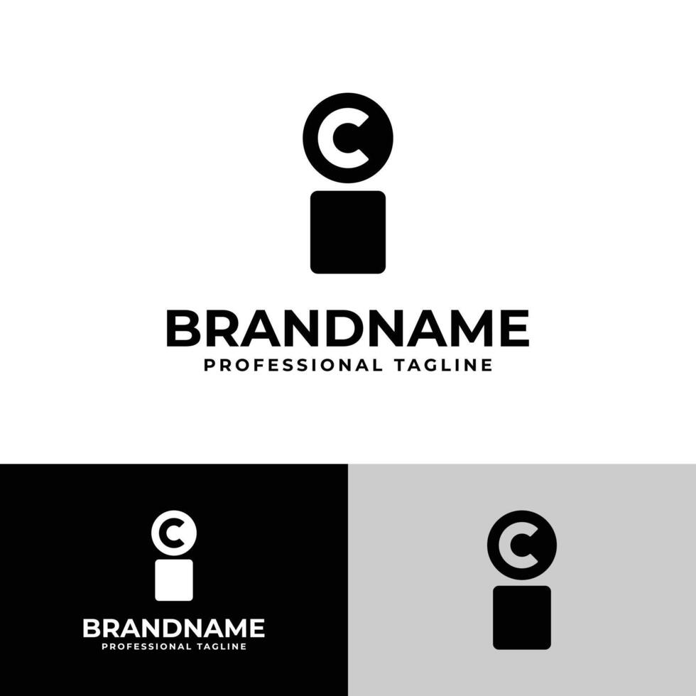 brieven ic of ci monogram logo, geschikt voor bedrijf met ci of ic initialen vector