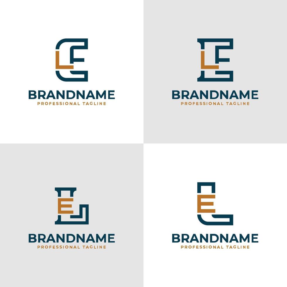 elegant brieven el en le monogram logo, geschikt voor bedrijf met el of le initialen vector