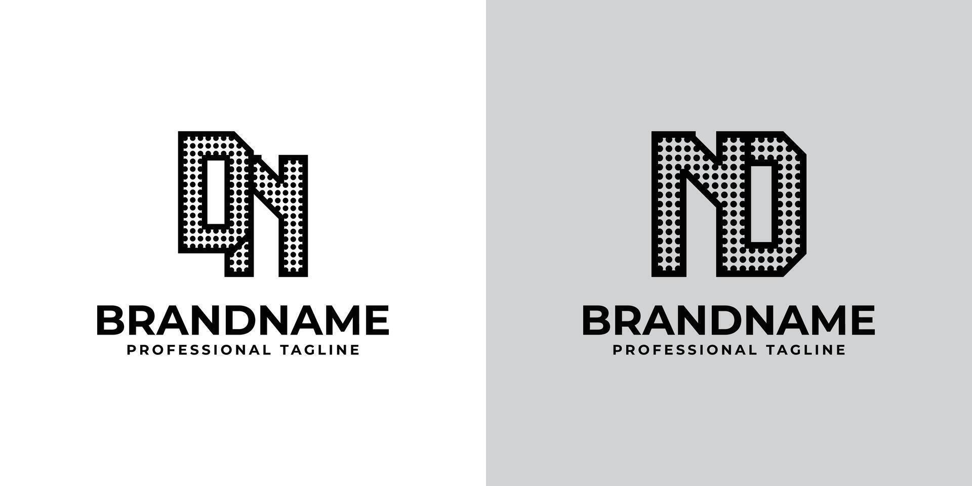 brieven dn en nd punt monogram logo, geschikt voor bedrijf met dn of nd initialen vector