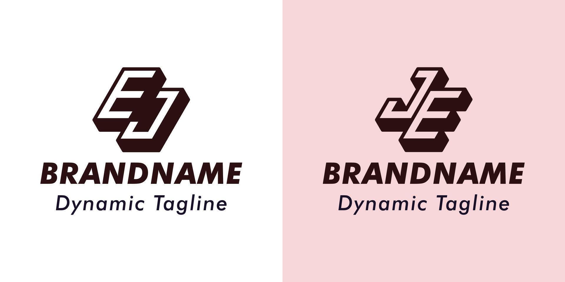 brieven ej en je 3d monogram logo, geschikt voor bedrijf met ej of je initialen vector