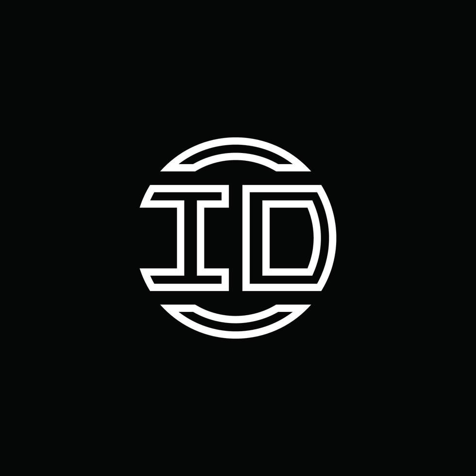 id logo monogram met negatieve ruimte cirkel afgeronde ontwerpsjabloon vector