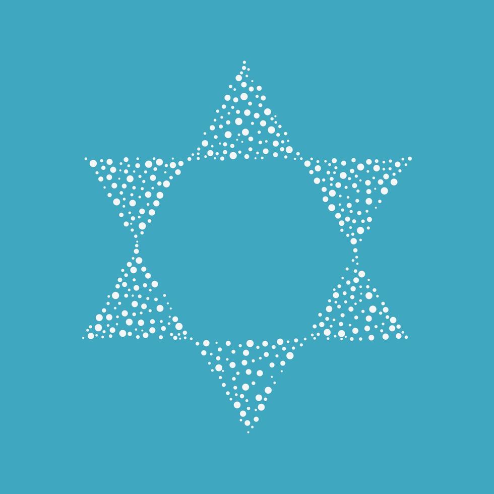 Israël onafhankelijkheidsdag vakantie plat ontwerp witte stippen patroon in ster van David vorm vector