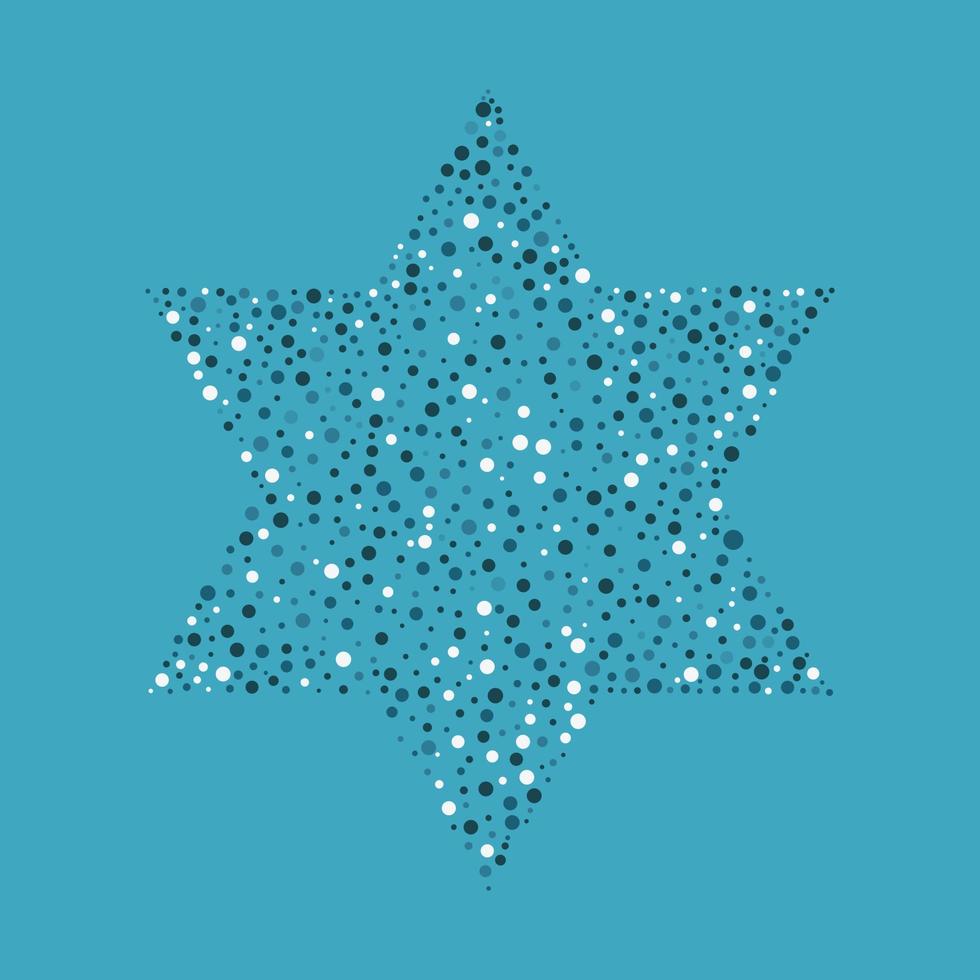 Israël Onafhankelijkheidsdag vakantie plat ontwerp stippen patroon in ster van David vorm vector