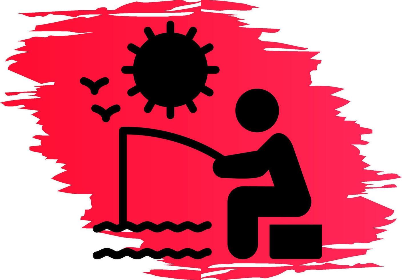zomer visvangst creatief icoon ontwerp vector