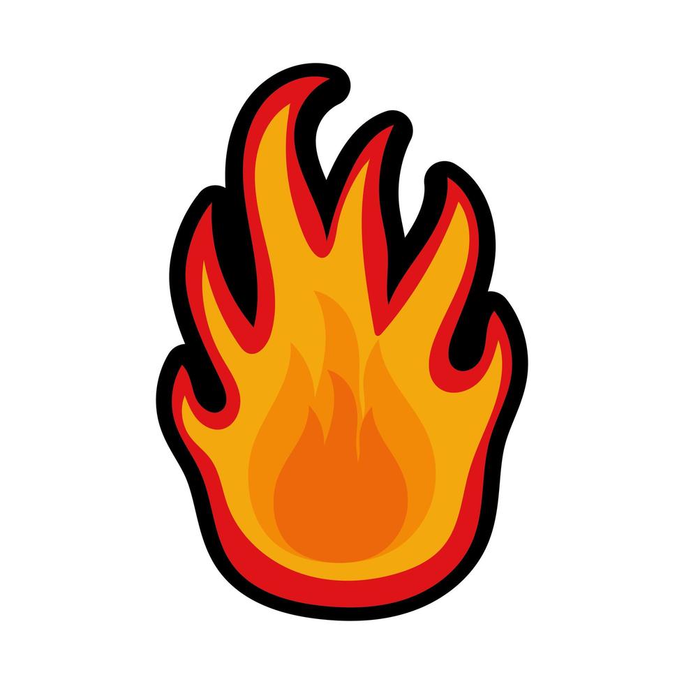 vuur vlam sticker vector