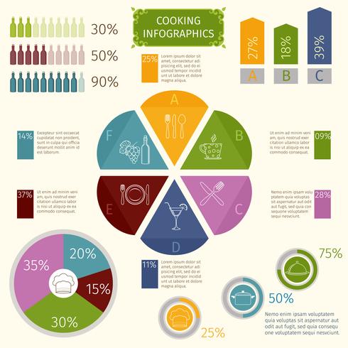 Infographic pictogrammen koken vector