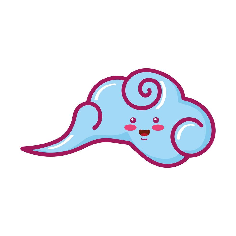 schattige wolk kawaii vector