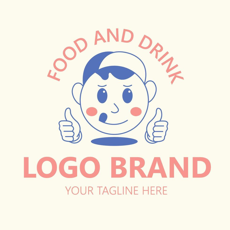 gemakkelijk concept karakter voedsel logo geschikt voor ondernemingen en winkels vector