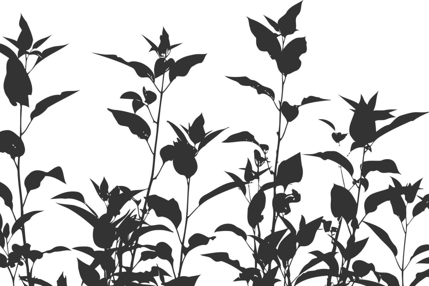 planten en bladeren silhouet. vector illustratie ontwerp.
