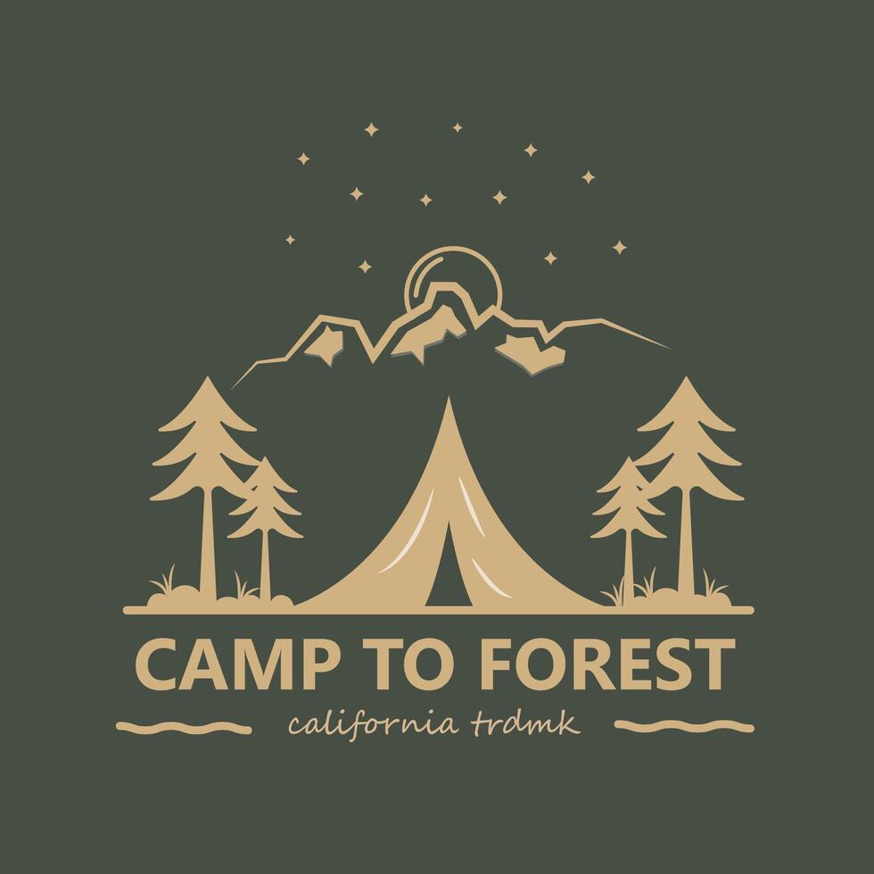 logo vector camper busje weg naar de berg gemakkelijk concept retro wijnoogst sticker en kleding illustratie