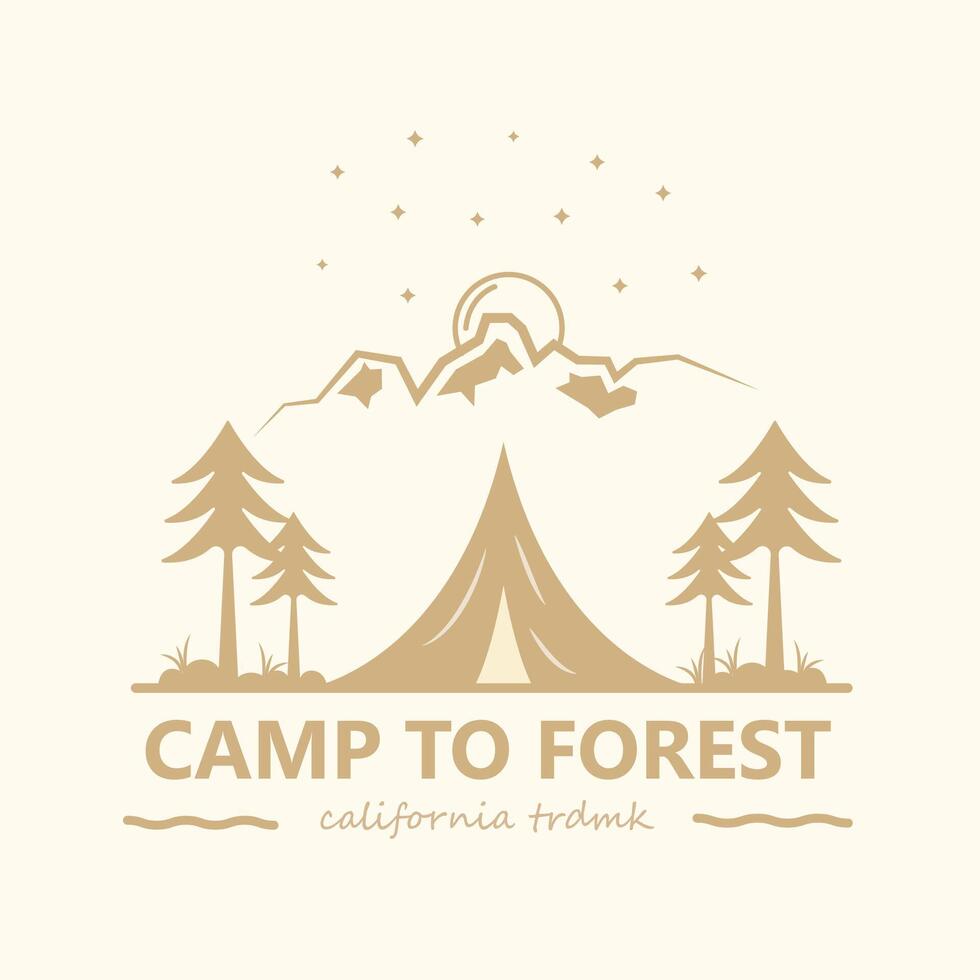 logo vector camper busje weg naar de berg gemakkelijk concept retro wijnoogst sticker en kleding illustratie