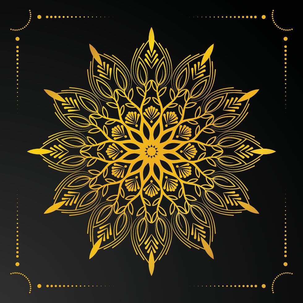 luxe mandala achtergrond met gouden patroon vector