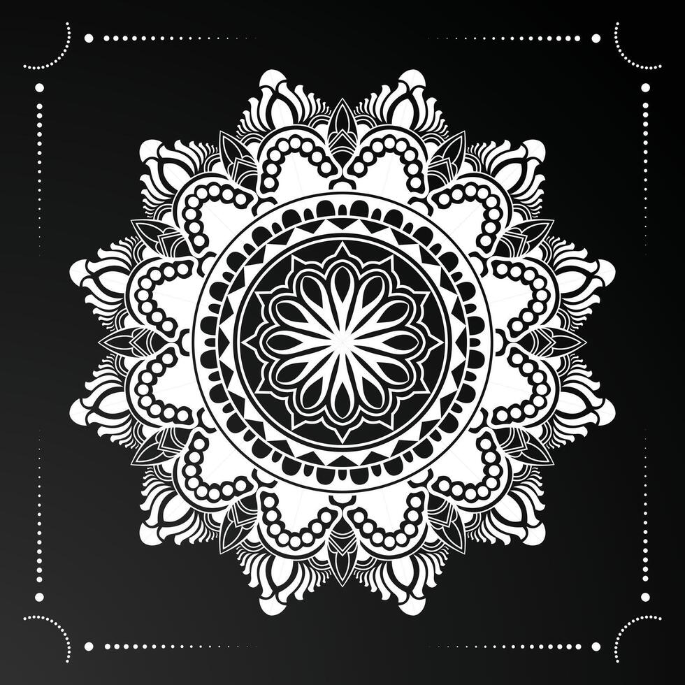 modern wit en zwart luxe mandala achtergrond vector