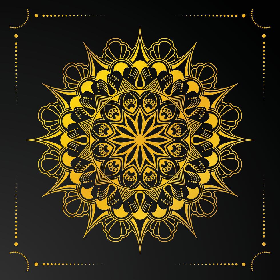 elegant achtergrond met een gouden mandala ontwerp vector