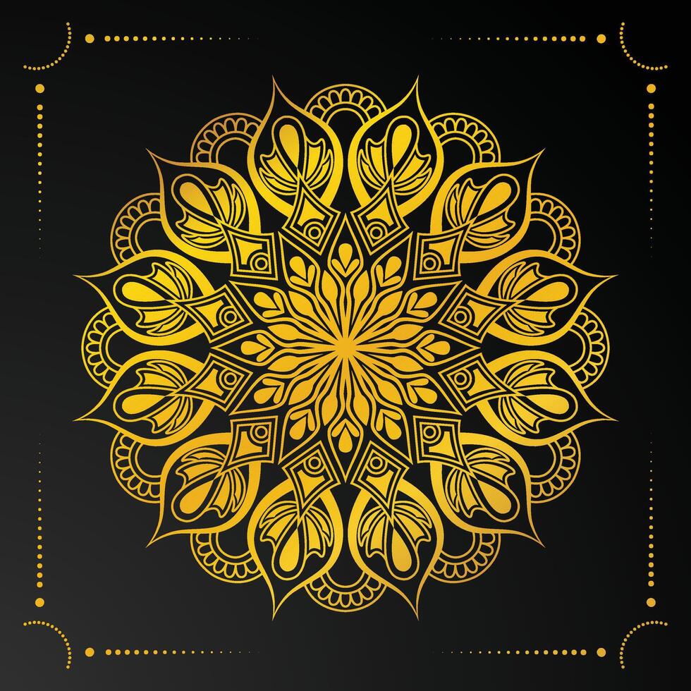 luxe mandala vector achtergrond met gouden arabesque stijl