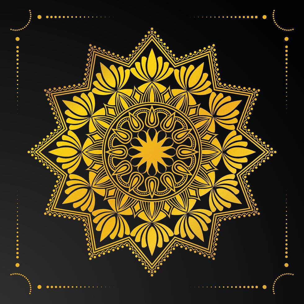 luxe mandala vector achtergrond met gouden arabesque stijl