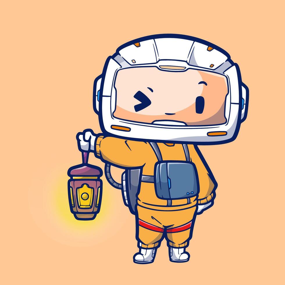 schattig astronaut Ramadan kareem. vector illustratie